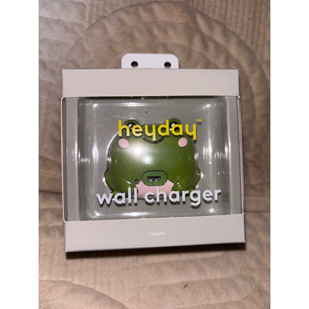 Heyday Frog Wall Charger USB-C 15W High Speed Power Adapter Green Cute Animal